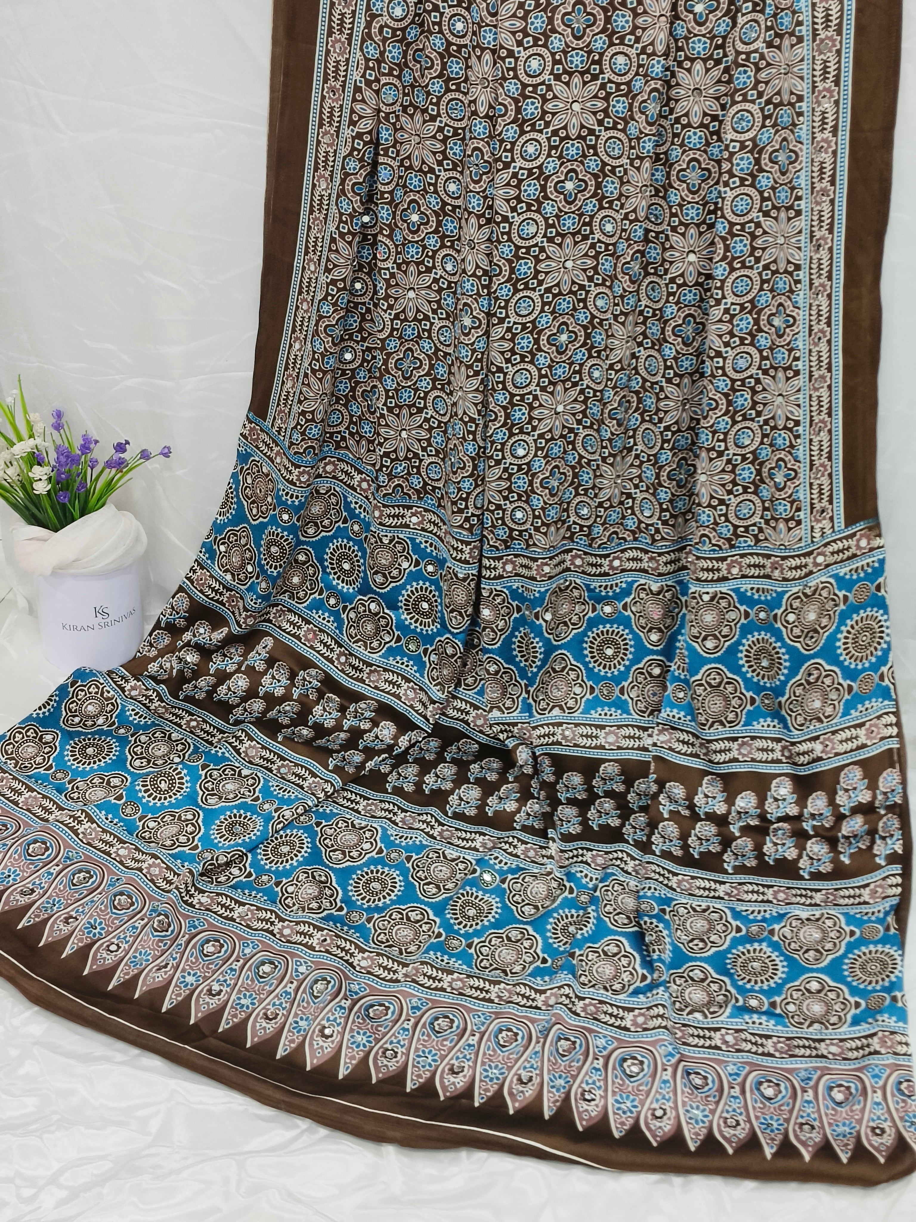 Ajrak Mirror Sarees | Premium Indian Ethnic Wear