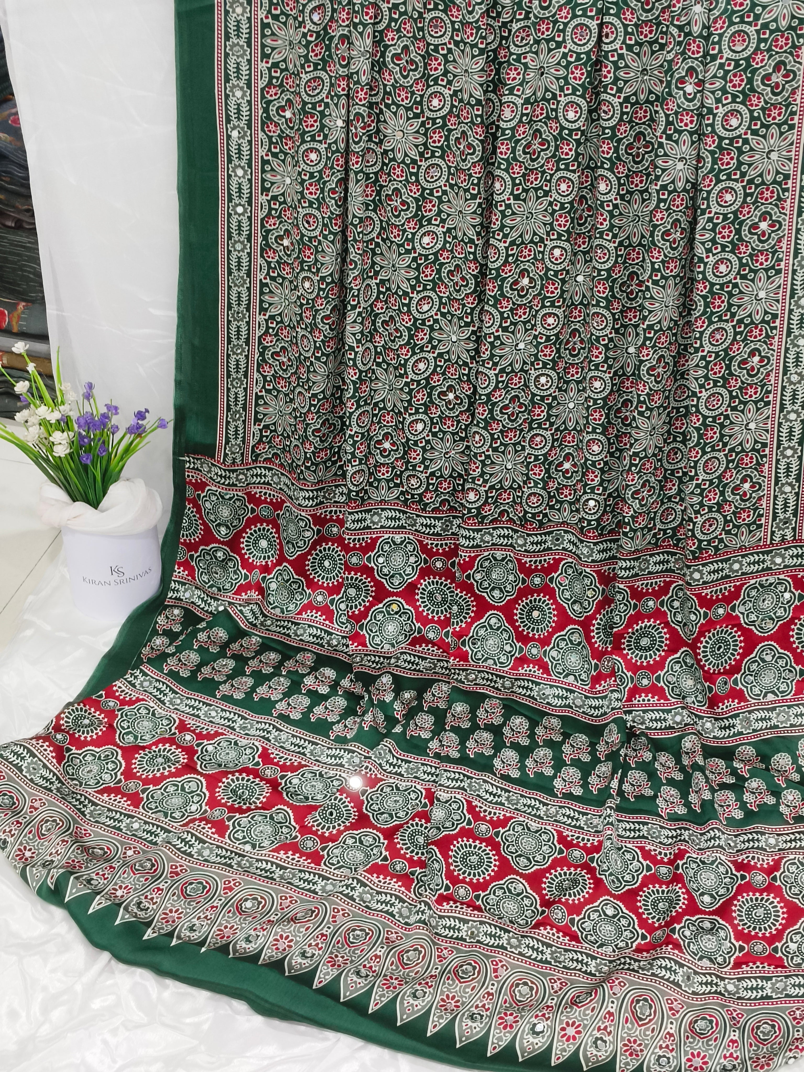 Ajrak Mirror Sarees | Premium Indian Ethnic Wear