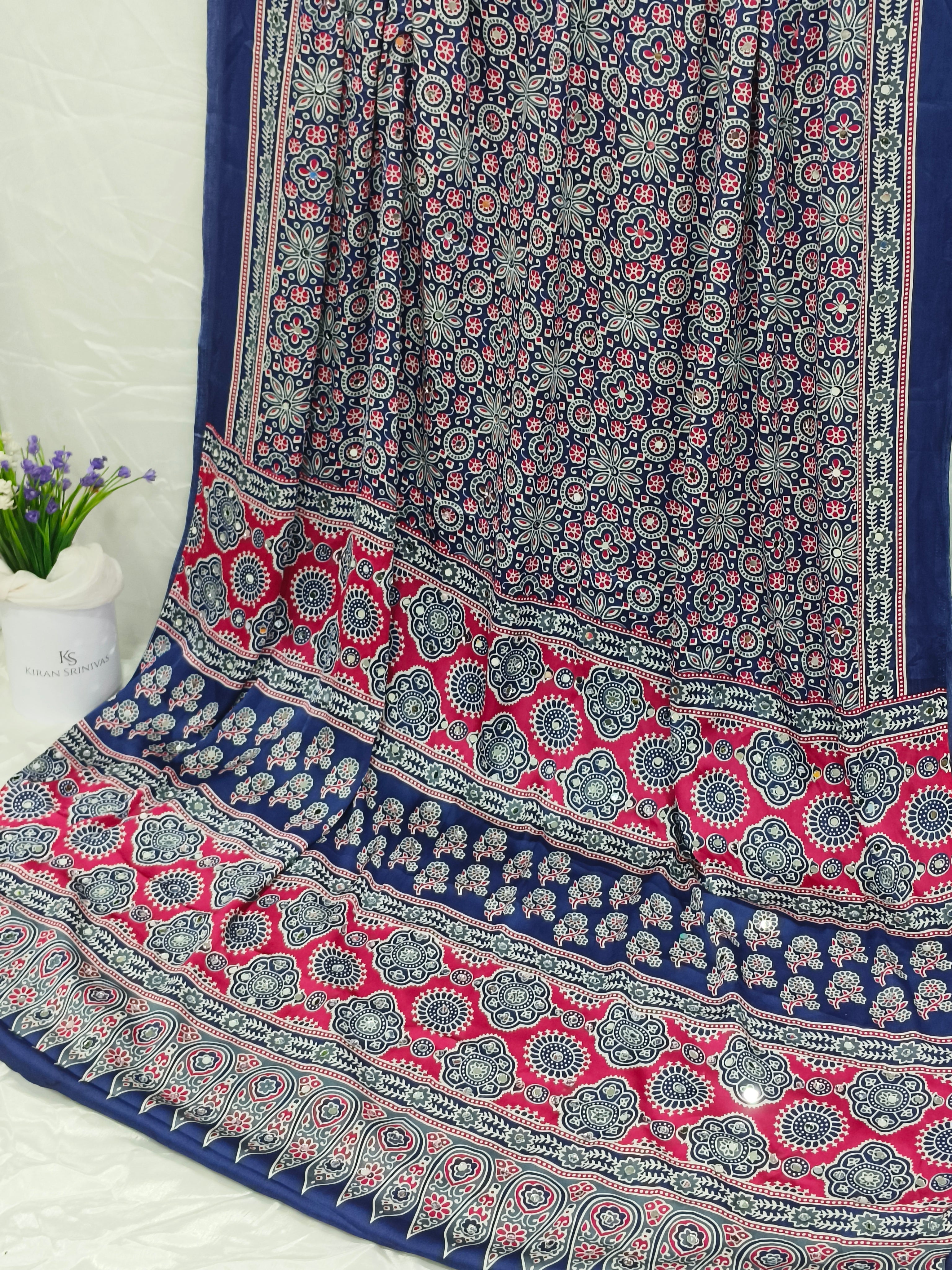 Ajrak Mirror Sarees | Premium Indian Ethnic Wear