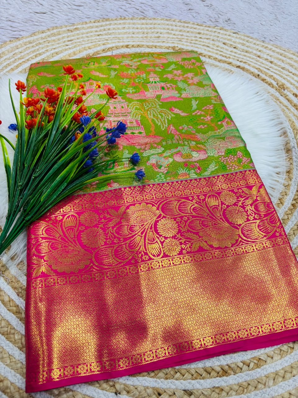 Richie Rich Fancy Silk Blend Saree with Elegant Look