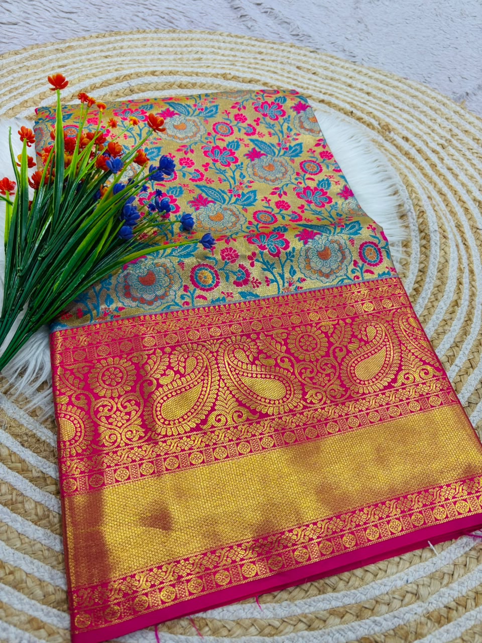 Richie Rich Fancy Silk Blend Saree with Elegant Look