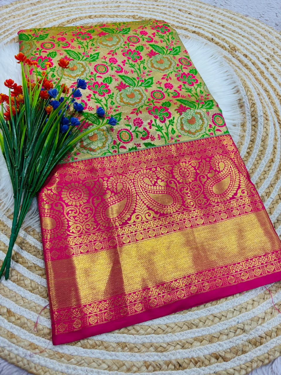 Richie Rich Fancy Silk Blend Saree with Elegant Look