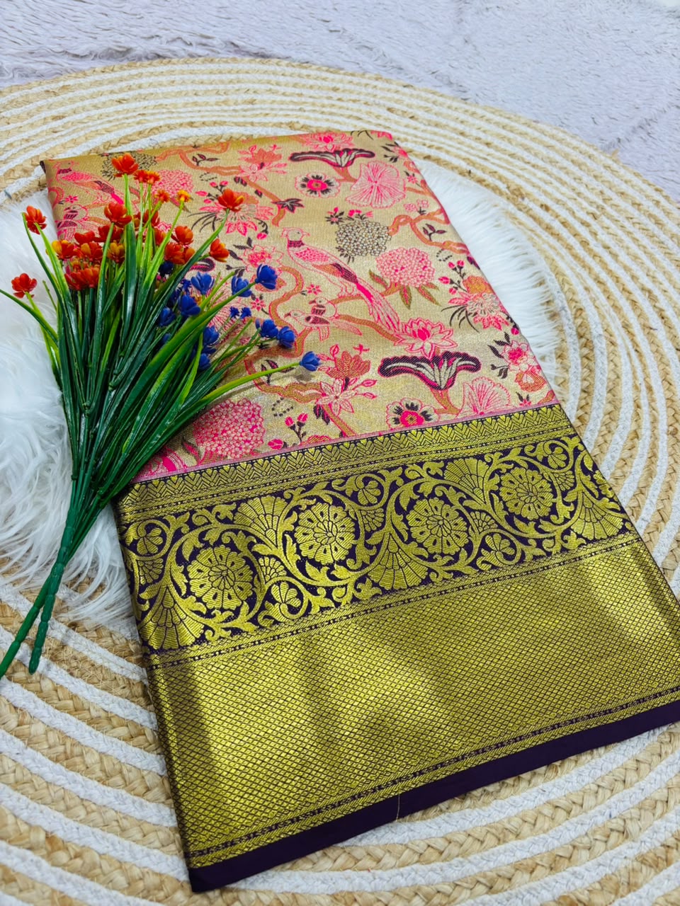 Richie Rich Fancy Silk Blend Saree with Elegant Look