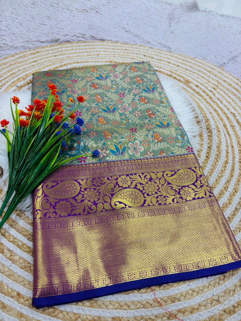 Richie Rich Fancy Silk Blend Saree with Elegant Look