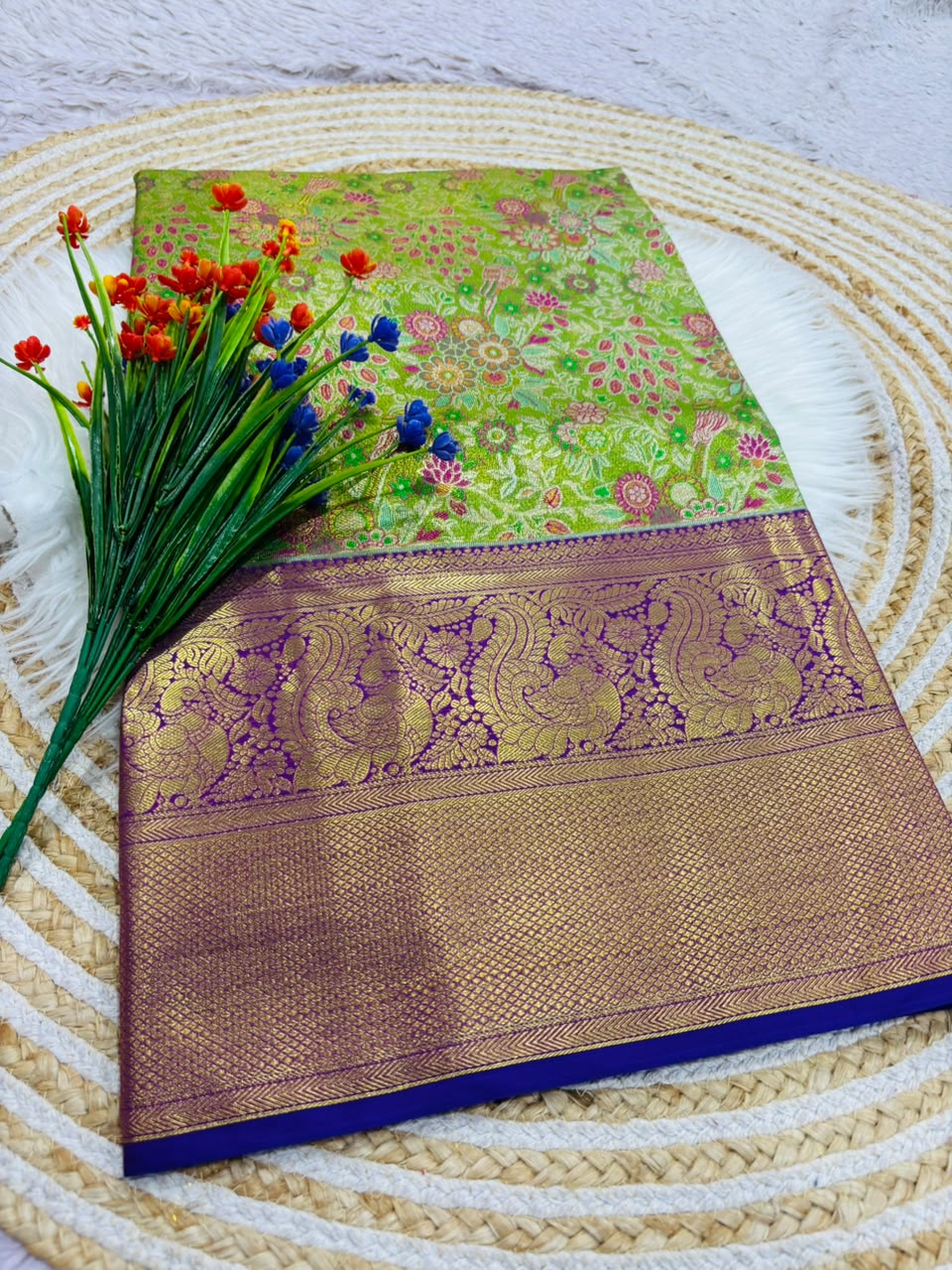 Richie Rich Fancy Silk Blend Saree with Elegant Look