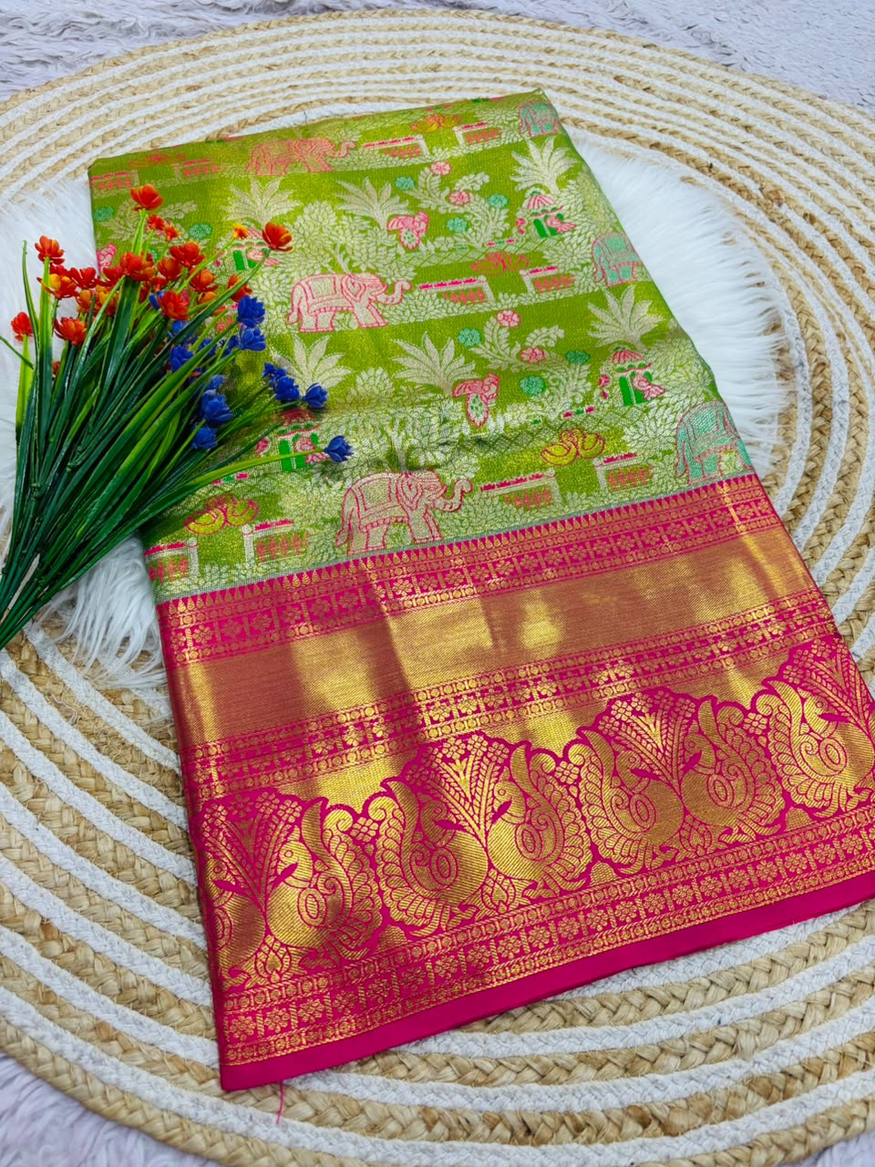 Richie Rich Fancy Silk Blend Saree with Elegant Look