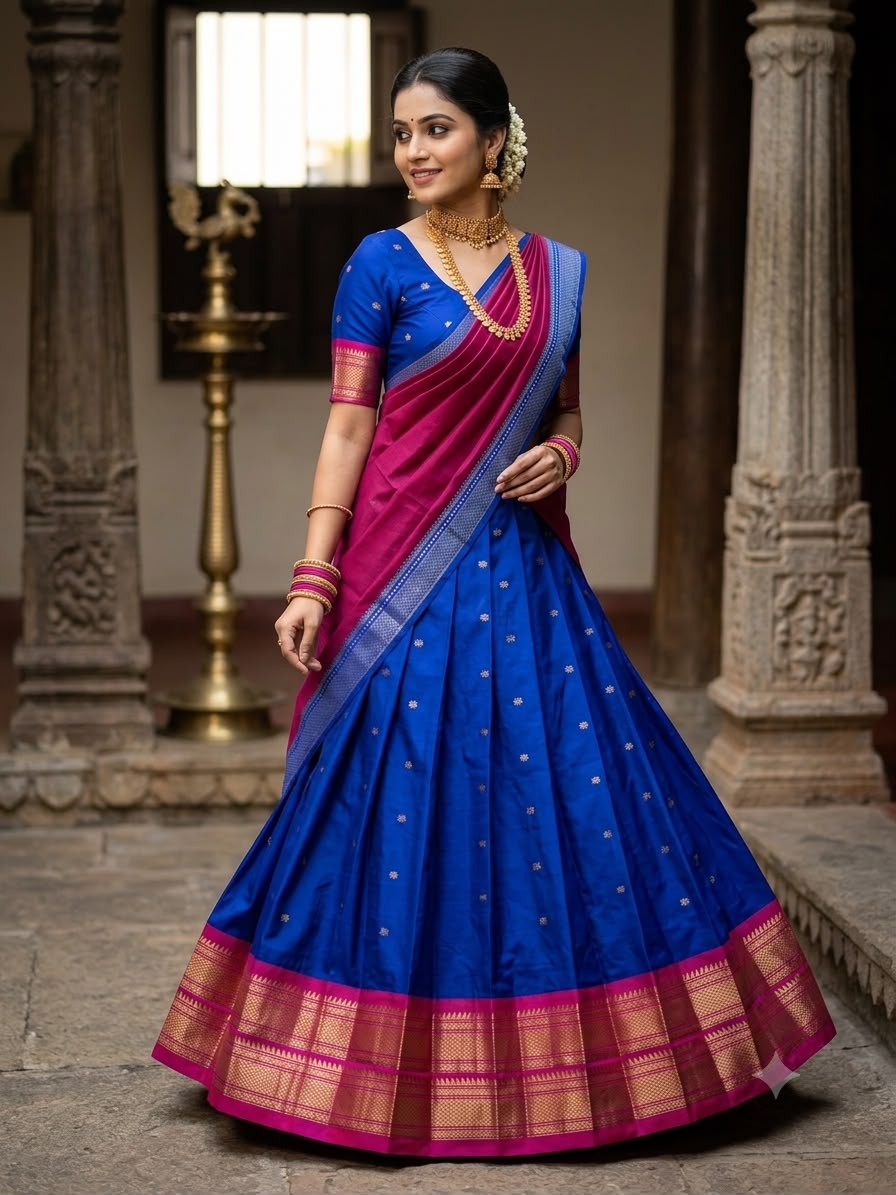 JACQUARD LAHENGA CHOLI BY KIRAN SRINIVAS