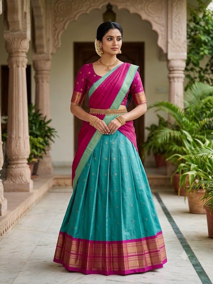 JACQUARD LAHENGA CHOLI BY KIRAN SRINIVAS