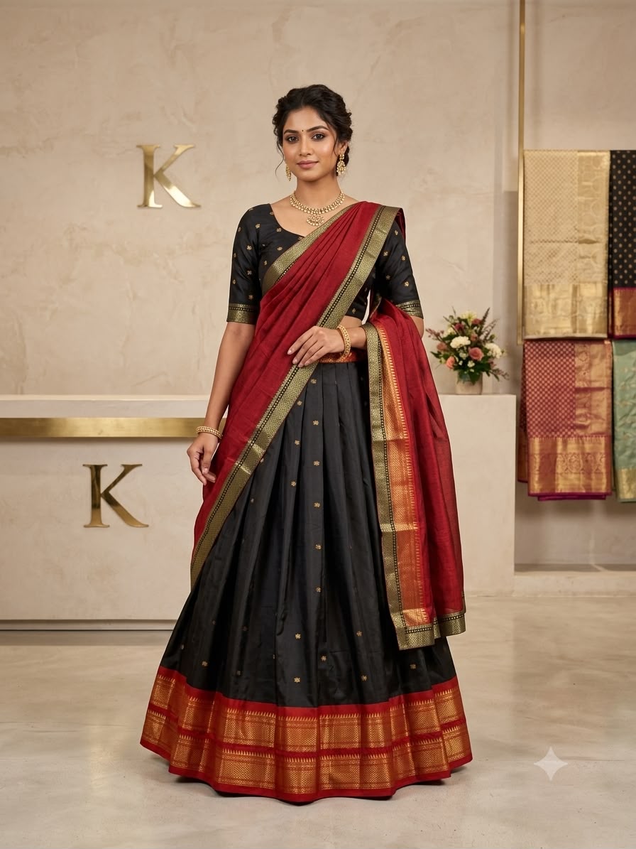 JACQUARD LAHENGA CHOLI BY KIRAN SRINIVAS