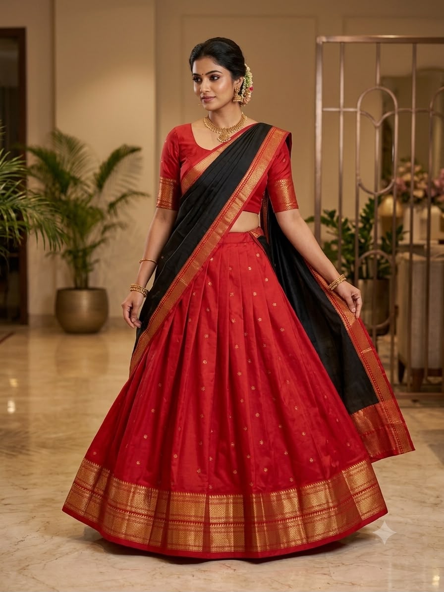 JACQUARD LAHENGA CHOLI BY KIRAN SRINIVAS