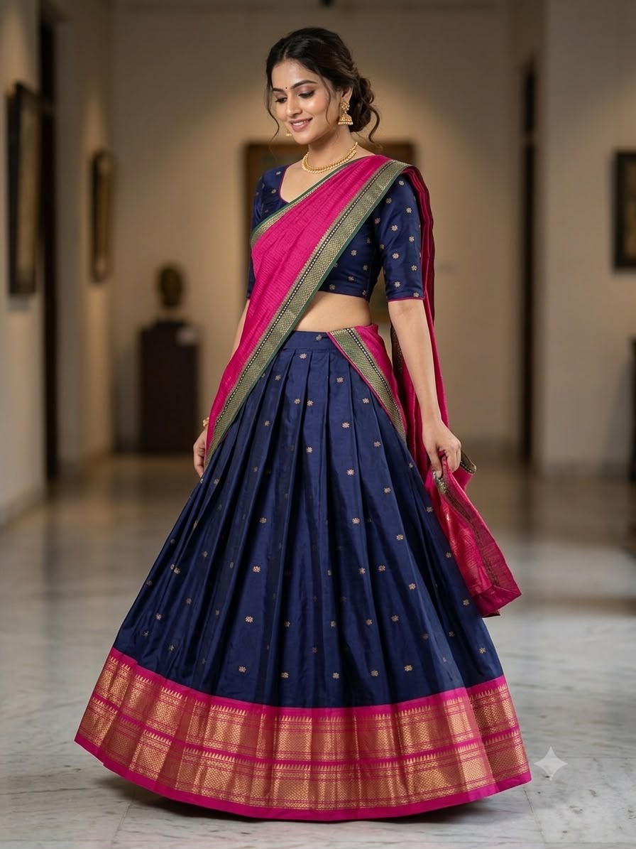 JACQUARD LAHENGA CHOLI BY KIRAN SRINIVAS